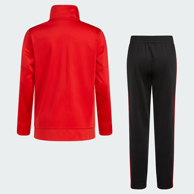 adidas Boy's (Kids) Red/Black/White 3S Tricot Track Set (AG6585Y