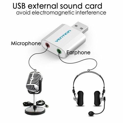 Esterno USB 7.1 3D audio Scheda audio adattatore per PC portatile Microfono  Cuffie WIN MAC | eBay