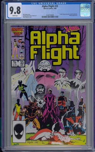CGC 9.8 ALPHA FLIGHT #33 WHITE PAGES LADY DEATHSTRIKE 1ST APPEARANCE X-MEN APP