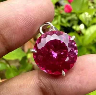 Gravitygems 20.14 Ct Natürlicher Pink Saphir Edelstein Anhänger 925 Silber - Bild 1 von 4