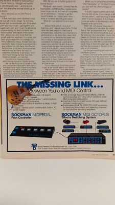 SCHOLZ ROCKMAN MIDI PEDAL OCTOPUS  - 1989 11x8.5 - PRINT AD.  r4