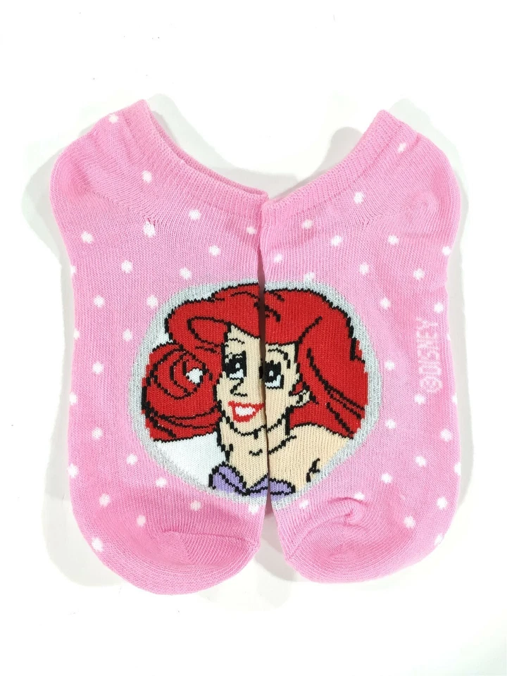 Disney Princess Socks Girls Large 4-10 Ariel Cinderella Jasmine 6-Pair Gift - Image 2 of 4