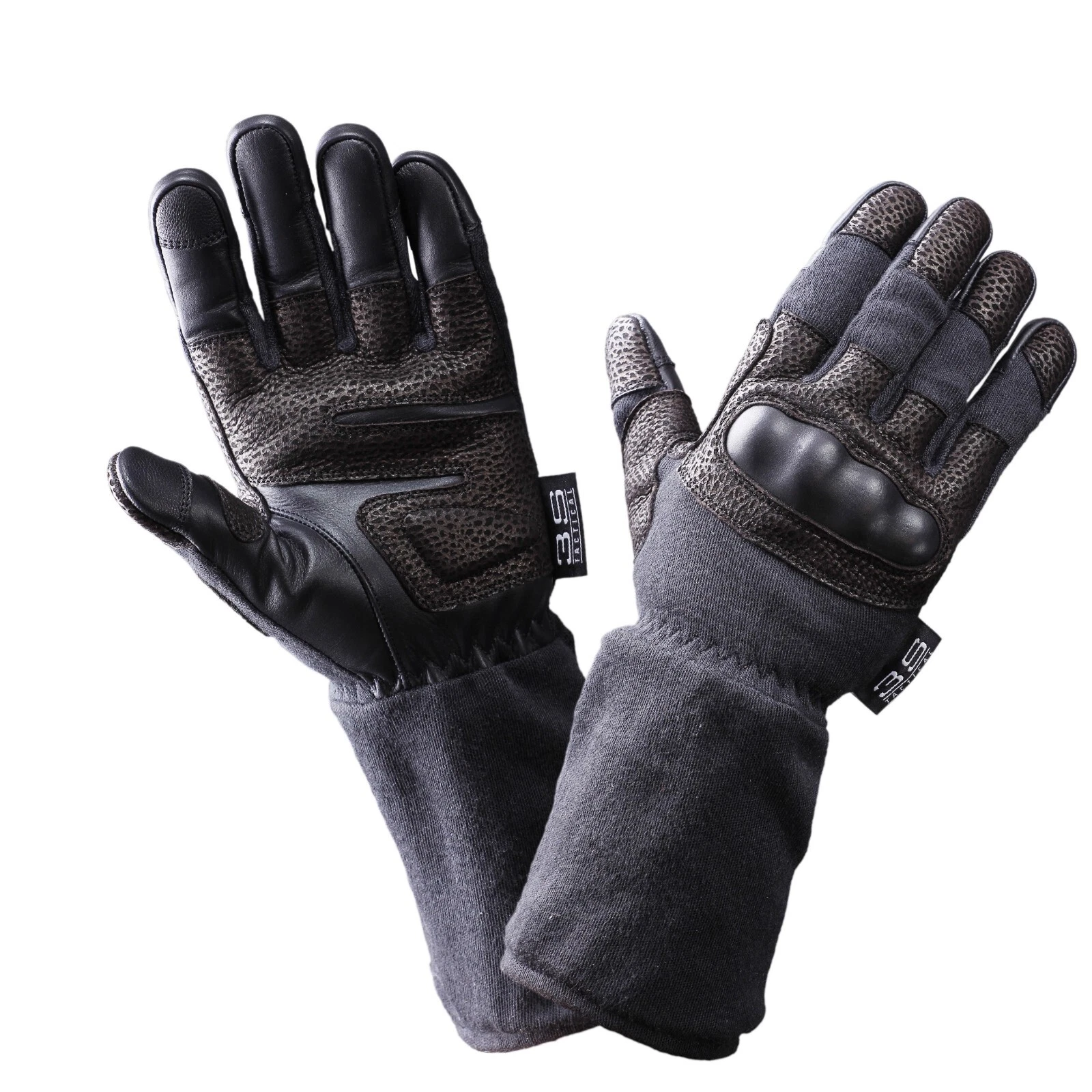 3S Tactical Leather Police Hard Knuckle With Kevlar® Padded Glove - 3SG -T14