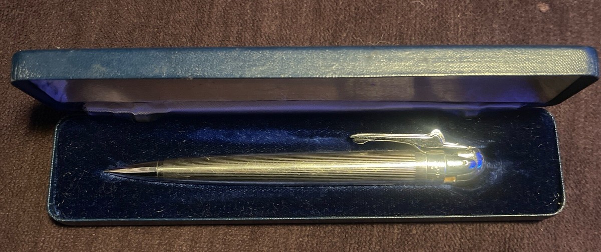 Ronson Penciliter Rhodium Plated Mechanical Pencil Lighter 1950's