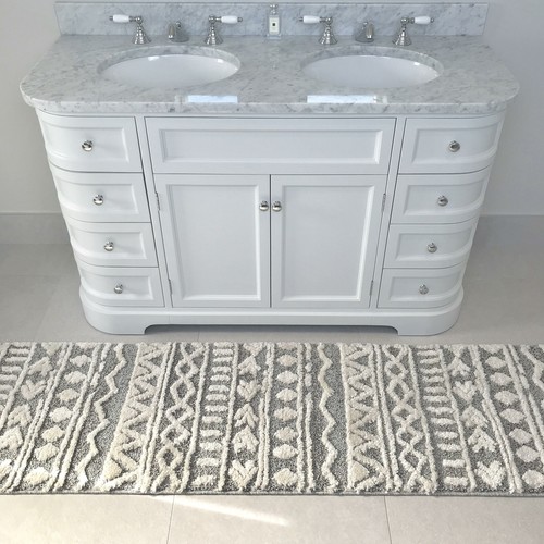 Modern Scandi Rug Quality Cream & Grey Rug Moroccan Boucle Large Rug Boho Style - Picture 4 of 15