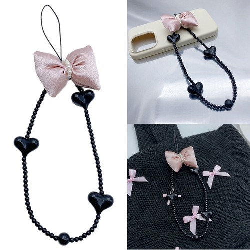 Versatile Phone Necklace Strap Beautiful Bowknot Beaded Anti-Lost Lanyard Charm - Zdjęcie 2 z 8