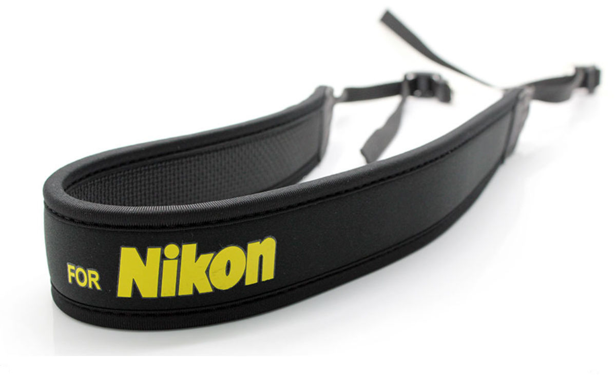 Shoulder Neck Strap for Nikon DSLR anti-slip weight reducing neoprene - Black