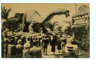 CHICAGO'S WORLD FAIR 1933-SINCLAIR DINOSAUR EXHIBIT-B/W--(#EX-124*)