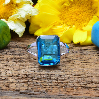 Lovely London Blue Topaz Gemstone 925 Sterling Silver Handmade Ring All ...