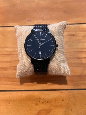 Mens VINCE CAMUTO VC/1074TI Black Ion-Plated Steel 40mm