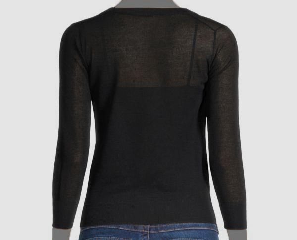 $195 Vince Women's Blue Sheer V-Neck 3/4 Sleeve Sweater Size XS | eBay