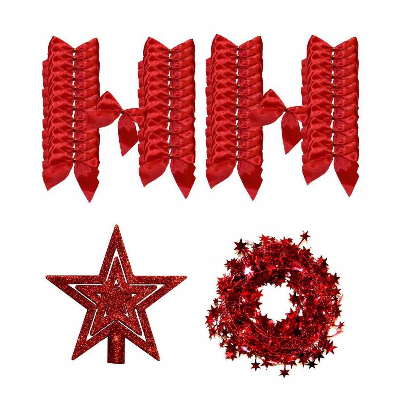 Weihnachtsbaum Christbaum Tannenbaum 180 cm mit Deko in rot