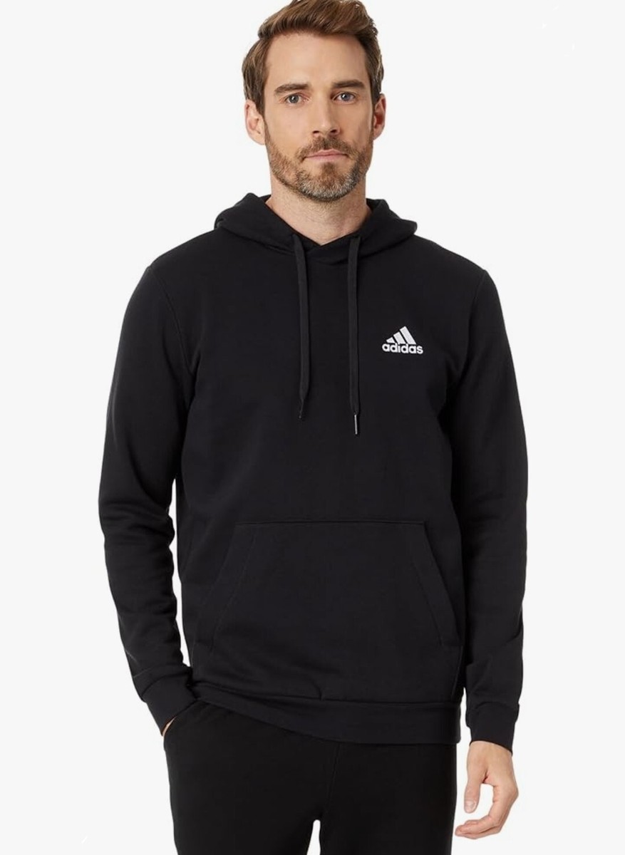 Adidas Men's Essentials Fleece Hoodie, Black Size XL GV5294 *NEW