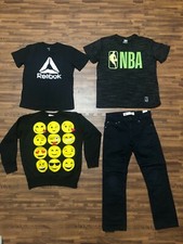 Lot of 4 Pcs Boys Size 8-12Y: 1pcs Sweatshirt, 1pcs Jeans, 2pcs T-Shirts