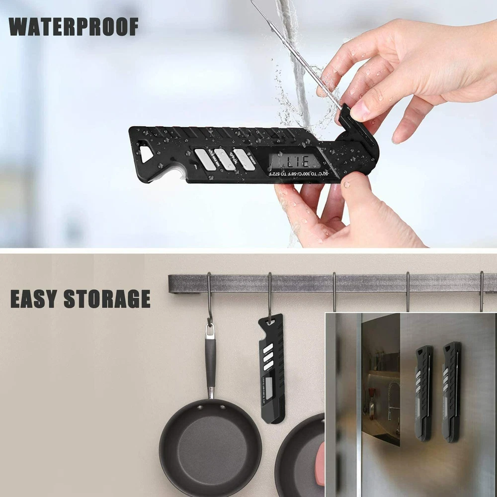 Meat Thermometer, 3s Digital Instant Read Thermometer, Upgraded Waterproof Candy