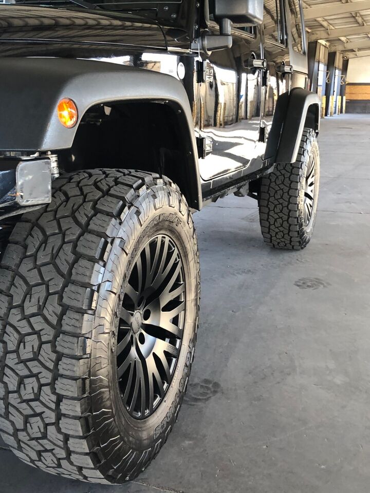 20 Inch satin black Wheels Rims Fuel Flame D803 20x9.5" Jeep Wrangler