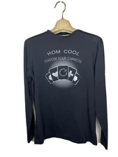Hom Cool "Choose Four Chances" Card Silver embellished Tee Black T-Shirt NEW NWT