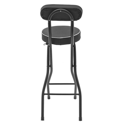 2pcs Black Counter Stool Bar Stool Portable Folding Kitchen Dining Chair