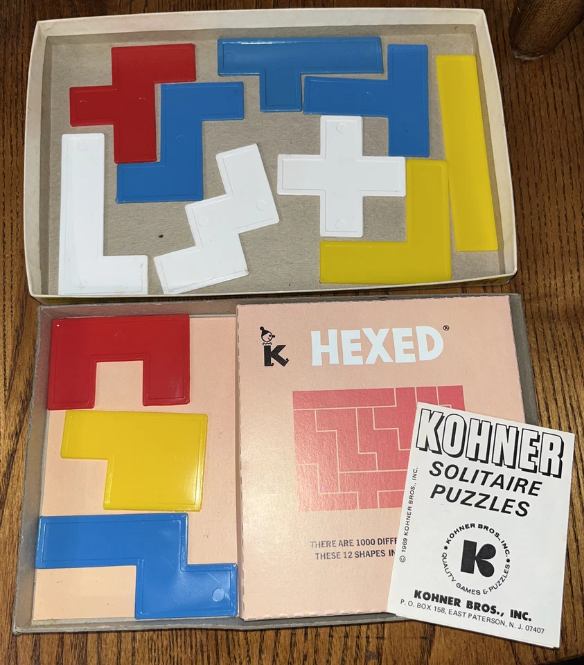 1972 HEXED PUZZLE GAME No.115 Jigsaw Brain Teaser Kohner Bros Original Box - Image 3 of 4