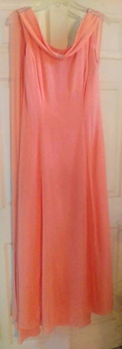 Tangerine Chiffon Bridesmaid Dress with Satin Lining & Rhinestone Embellishments | eBay Tangerine Chiffon Bridesmaid Dress with Satin Lining & Rhinestone Embellishments | eBay