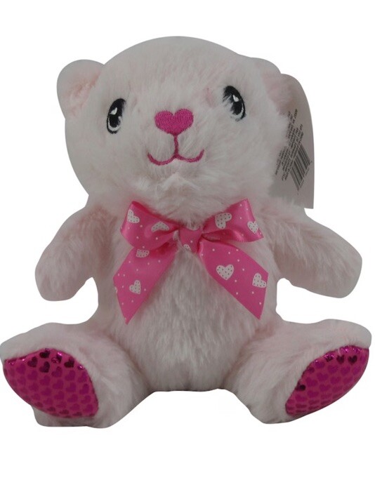 Pink Chocolate Scented Teddy Bear Plush with Hearts Stuffed Toy