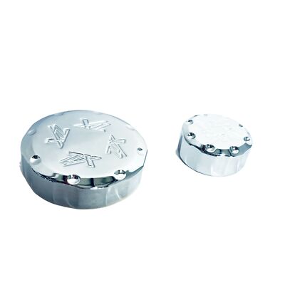ZX14 CHROME ZX ENGRAVED CLUTCH & BRAKE RESERVOIR CAP 06-11