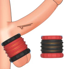 Dual Ring Penis Stretcher - Ball Scrotum Enhancer for MALE Delay Ejaculation USA