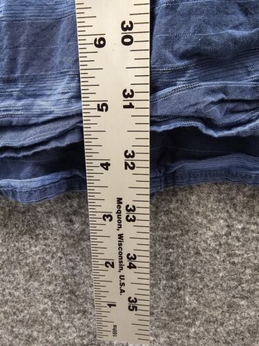 Fundamental Coast Shirt Mens 2XL Short Sleeve Button Up Blue Striped Cotton - Picture 14 of 14