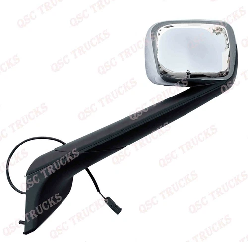 QSC Truck Chrome Hood Mirror Left Driver Side for Freightliner Cascadia 2018+