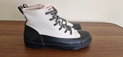 Hunter Unisex Target Black&White Dipped Canvas High-Top Sneakers  Size 4 E91