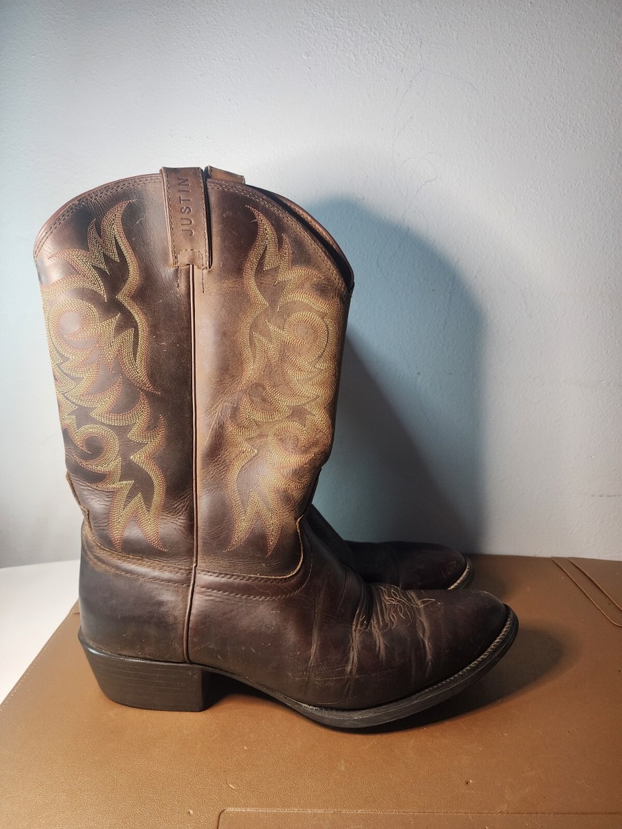 Justin Boots Men\'s Size 13 D Style Number 2551 Brown Western Cowboy Boots s-l400.jpg main image 4