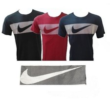 Nike Men's T shirt Graphic Swoosh Logo Short Sleeve Cotton Workout Athletic Fit