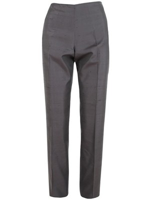 Brioni Damen Hose Lang 100% Seide Größe 36 Italy 42 Grau