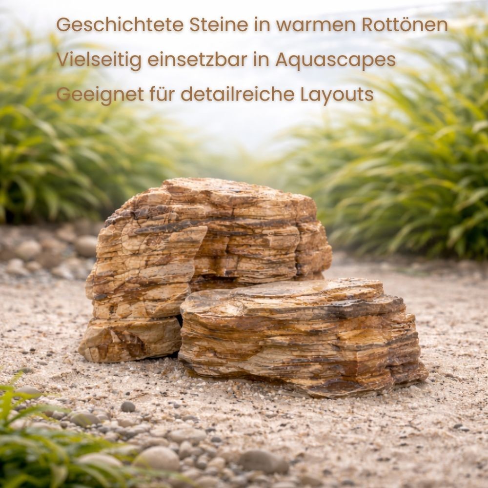 AquaOne Acquario Pietre Naturali Red Multilayer Roccia 10 KG Mix Misura M-XL foto 4