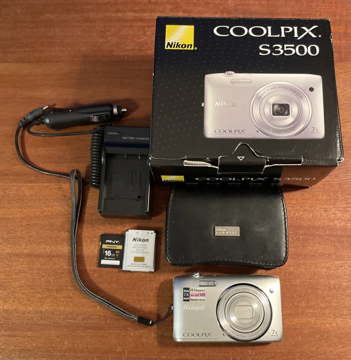 【動作確認済】Nikon Coolpix S3500　スマホ転送OK　フルセット Nikon COOLPIX S3500 20.1MP Digital Camera - Silver for sale online