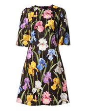 Dolce & Gabbana Black Floral Brocade A-line Mini Women's Dress Authentic