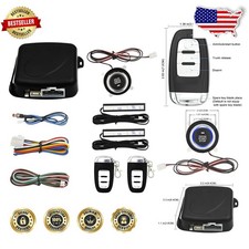 PKE Keyless Entry Car Alarm Push Start Stop Kit, Auto Lock Unlock