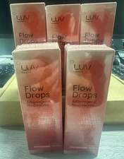 1-5X LUV Health Flow Drops-Adaptogen Mushroom Blend-Peach Watermelon Flavor-1oz~