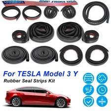 13 Car Sealing Strip Kit Door Hood Trunk Weatherstrip For Tesla Model 3 Y Rubber