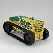 Vintage MARX Climbing Tractor 5 Wind Up Tin Litho Toy with Key 1950s WORKS