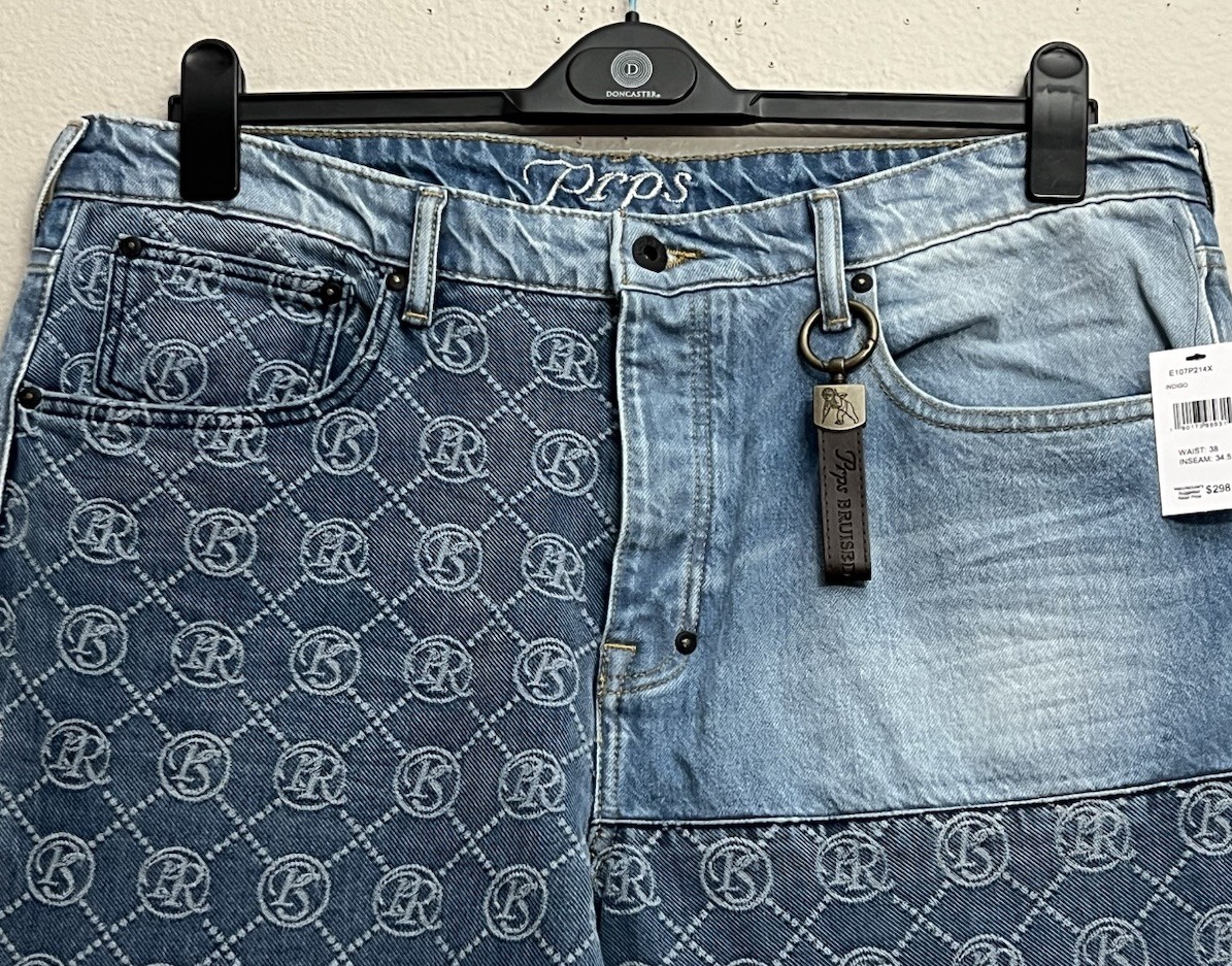 PRPS Barracuda Relaxed Fit Distressed Jeans Pants Indigo Mens Size
