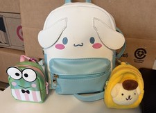 Cinnamoroll Backpack with Kuroppi Mini Backpack and Pompom Purin Coin Purse