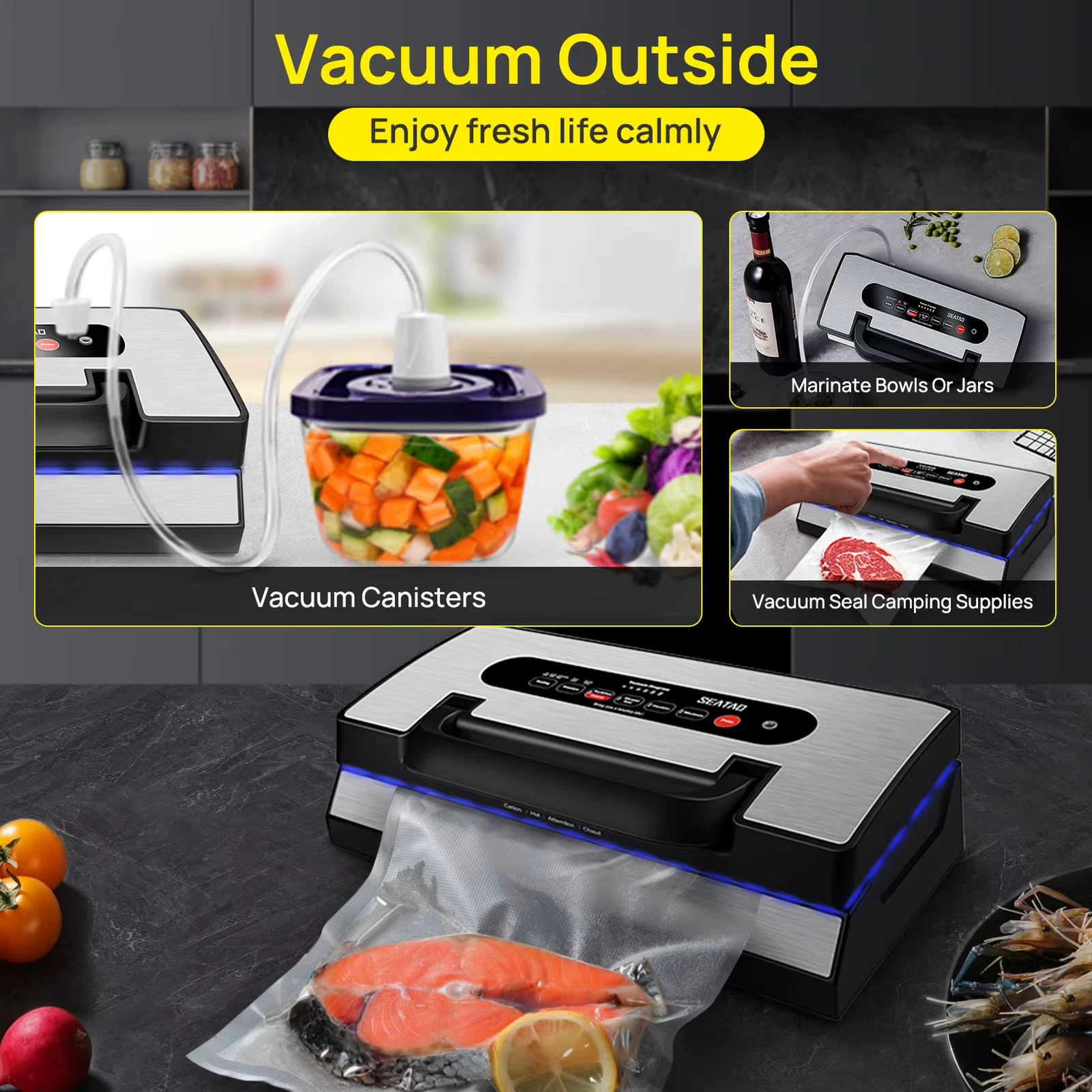 Vacuum Packing Machine Built in Cutter&Storage Multifunction Automatic