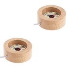 2 Pieces Table Lamp Base Led Light Wooden Stand Decorative Sphere Stands