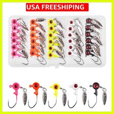 Crappie Jigs Heads for Fishing, Crappie Jig Hook Lures with Underspin Spinner...