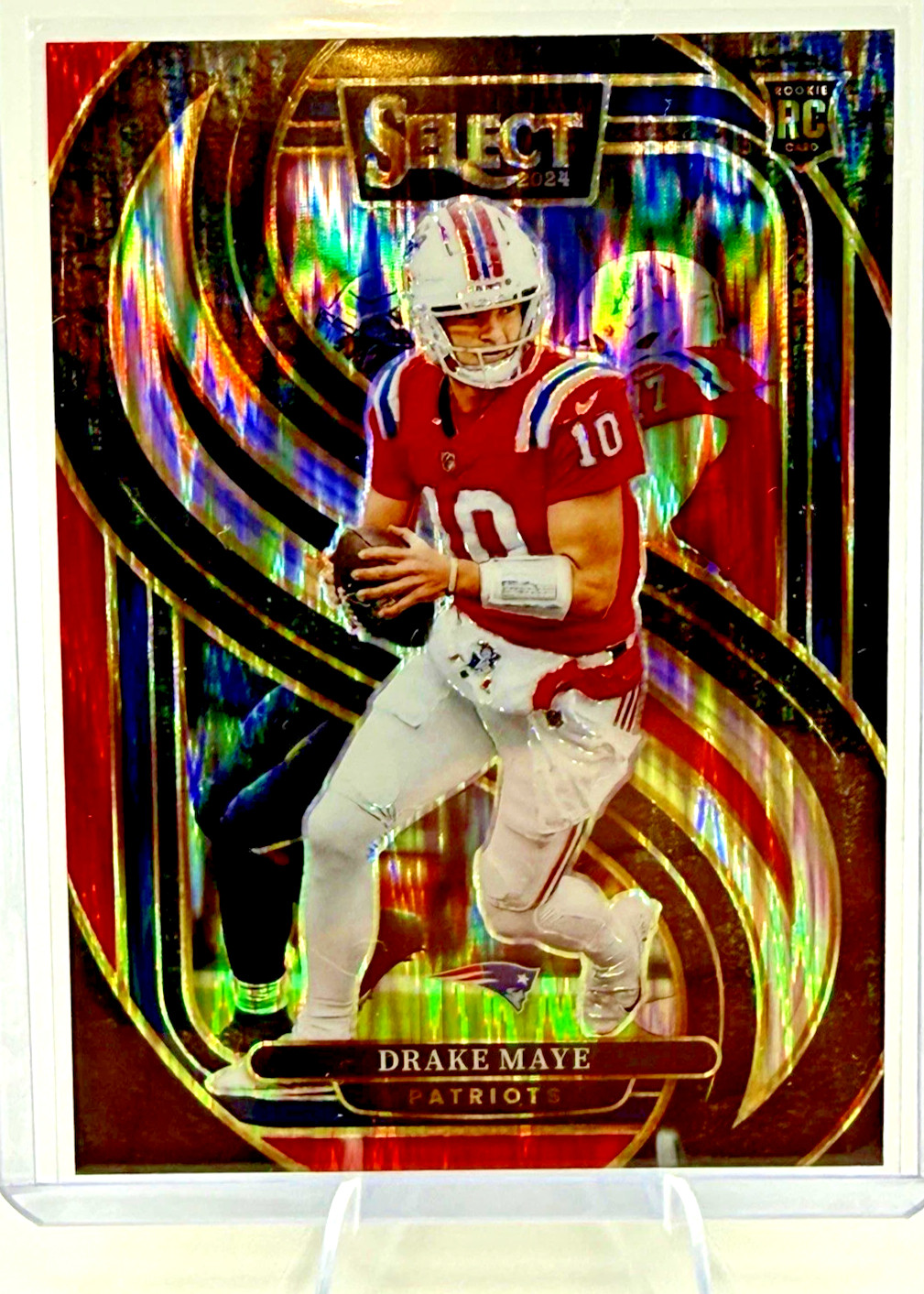 2024 Panini Select - Premier Level Drake Maye #113 Black & Red Shock Prizm (RC)