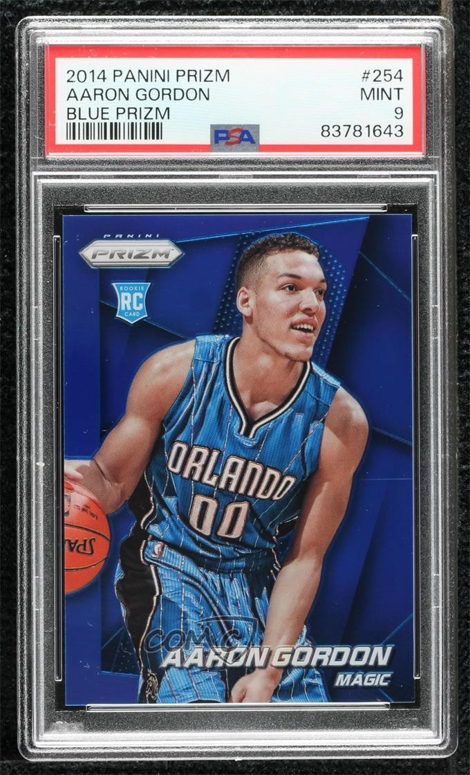 2014-15 Panini Prizm Blue 49/99 Aaron Gordon #254 PSA 9 MINT Rookie RC 0pz4