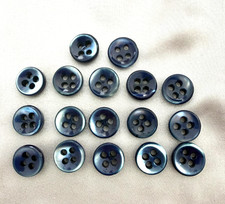 Vintage Lot of 17 Dark Blue Pearl MOP 7/16" Buttons #183