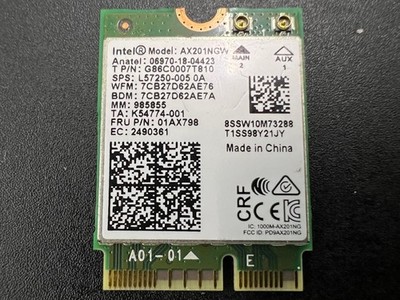 B-Ware Intel Wi-Fi 6 AX201 ohne vPro, 2.4GHz/5GHz WLAN, Bluetooth 5.2, M.2