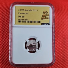 1/10 oz Platinum 2026 Pt$15 Australia Kookaburra  NGC MS 69 2999.90 per troy oz